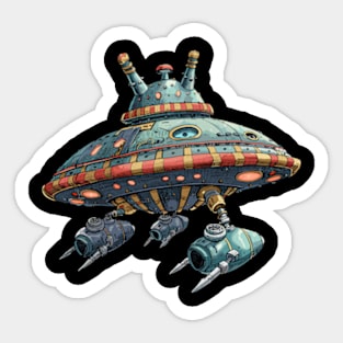 Retro UFO Sticker